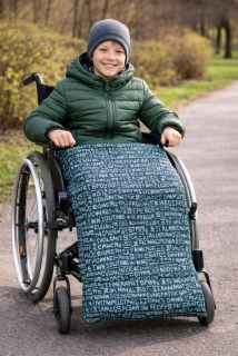 Zimní Nánožník na invalidní kočárek/vozík písmena