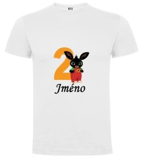 Narozeninové tričko zajíc + jméno